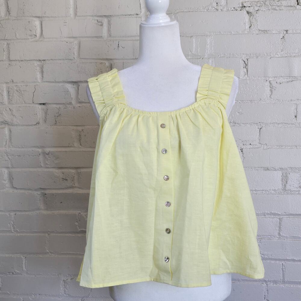 MNK Yellow Linen Blend Swing Tank XL Coastal Grandmother Coquette Soft Girl New